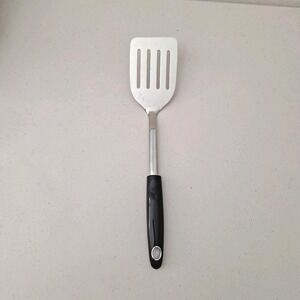 Vintage‎ Slotted Angled Stainless Steel Spatula 4 Slotted Black